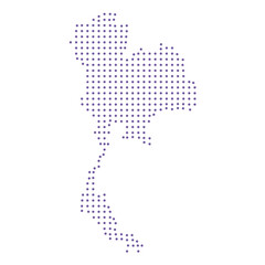 Fototapeta premium Thailand map dotted pattern design purple circle