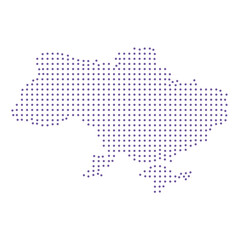 Fototapeta premium Ukraine map dotted pattern design purple circle