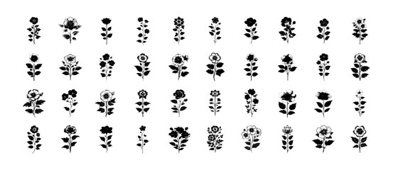 Flower Silhouette Pack - 40 Design