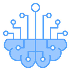Artificial Intelligence Blue Icon