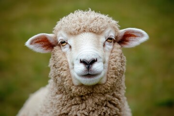 New Zealand Sheep. Iconic Farmland Scene with Sheep Grazing on Green Meadow