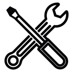 Crossed Wrench and Screwdriver Symbol