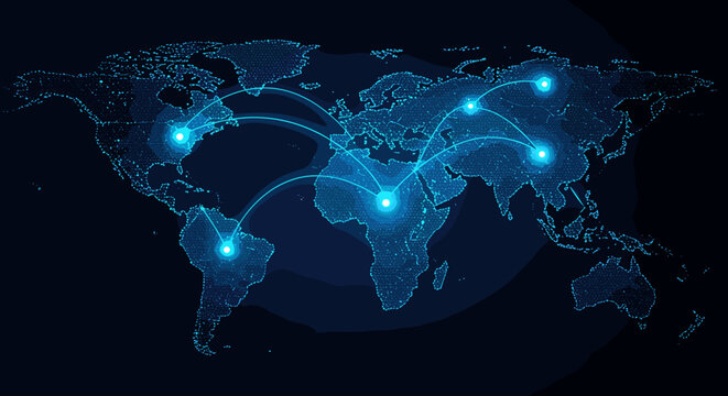 Global network map illustration