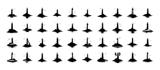 Lighthouse Silhouette Pack - 40 Design