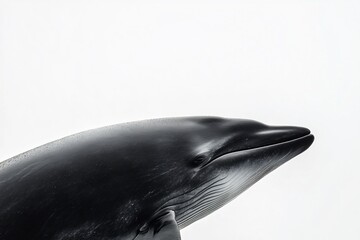 Isolated Minke Whale Dorsal Ridge White Background