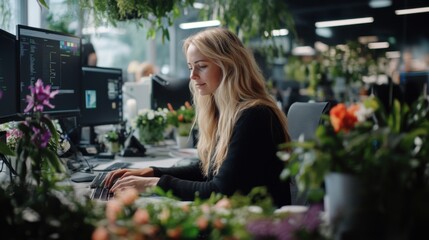 call center operator of an energy company in the office
