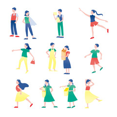 立ち姿のイラストセット