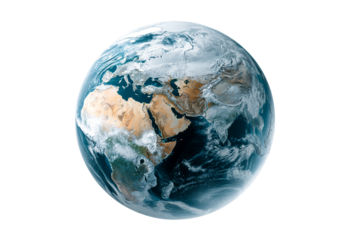 Earth globe viewed from space capturing continents and oceans