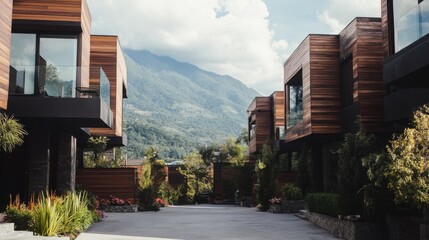 street full of modern houses