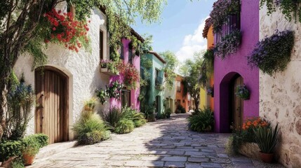 street full of modern houses