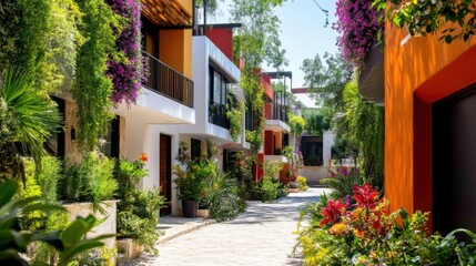 street full of modern houses