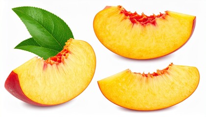 set of fruit on white background 