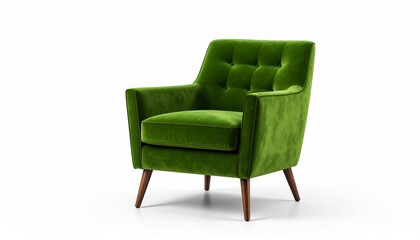 green armchair isolated on white