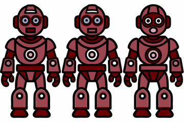 Vibrant Vector Robot Icons for Technology and Gaming Projects