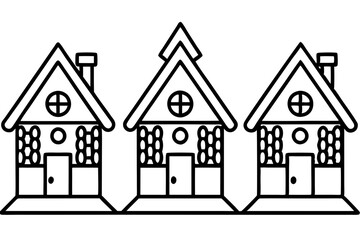 Gingerbread House Line Art Set