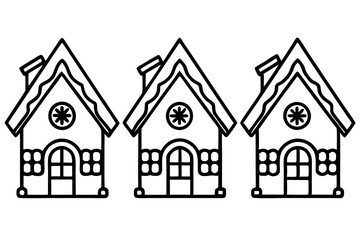Gingerbread House Line Art Set
