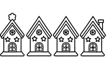 Gingerbread House Line Art Set