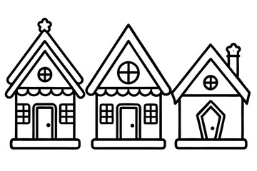 Gingerbread House Line Art Set