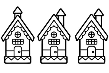 Gingerbread House Line Art Set
