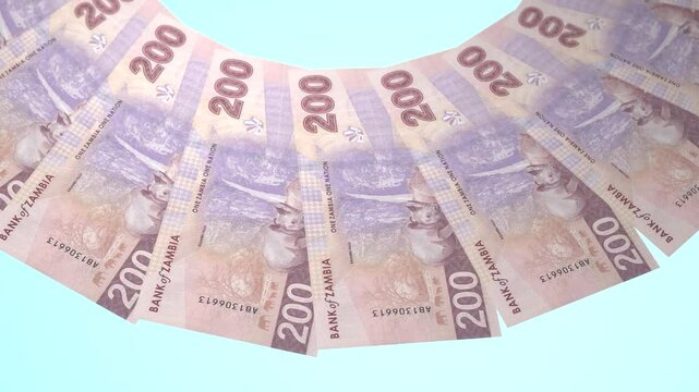 Glamorous Looping Design of 200 kwacha Currency of Zambia