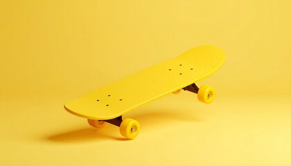 skateboard on a yellow background