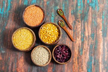 various Indian lentils and beans including masoor dal, moong dal, urad dal (with and without skin),...