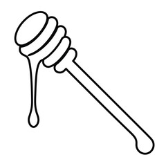 stick for honey Line Art Vector Icon