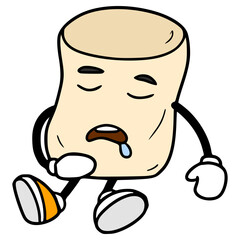 marshmallow character sleep illustration hand drawn isolated vector