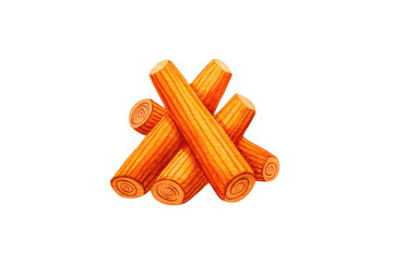 Orange Firewood Pile Illustration