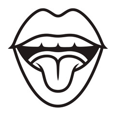 Mouth and Tongue  Vector Icon