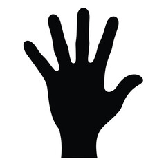 Solid Black Hand Vector Icon