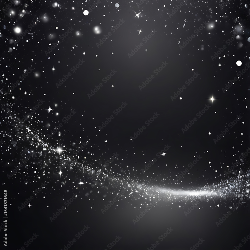 Poster abstract black glitter background with sparkling light effects, elegant texture, bokeh pattern, and 