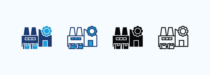 Manufacturing icon set multiple style collection