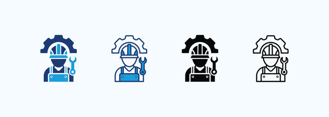 Mechanic icon set multiple style collection