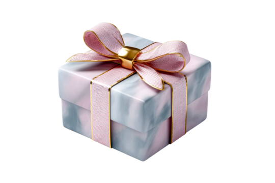 Pink ribbon gift box for celebrations and special events - Powered by Adobe