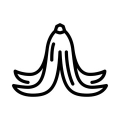 Banana waste outline icon. Organic waste black line illustration.