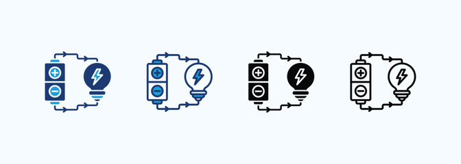 Electrical icon set multiple style collection