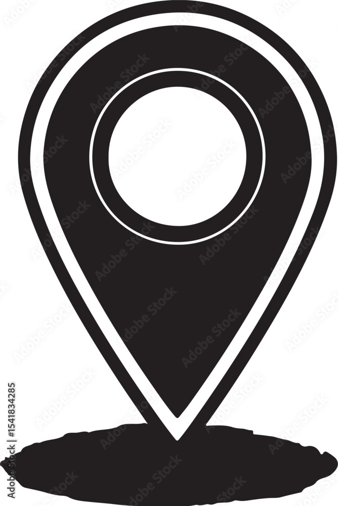 Poster map pointer icon for location and navigation in vector design style