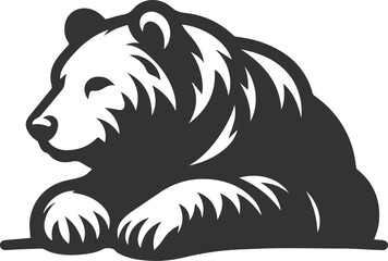 Silhouette of a polar bear animal vector black illustration