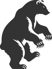 Silhouette of a polar bear animal vector black illustration