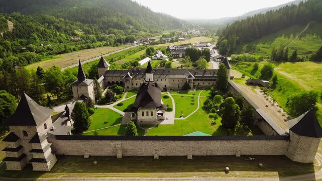 Romanian Orthodox monasteries in southern Bukovina
Aerial view of Sucevita Monastery, Romania. 