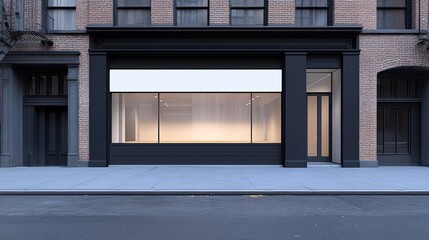 Empty store front on city street