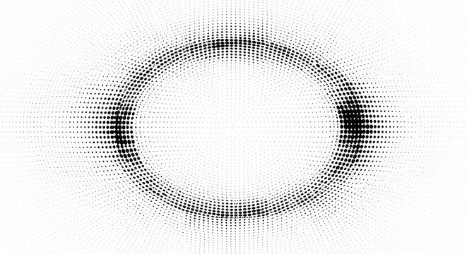 Abstract elliptical shape with dotted texture