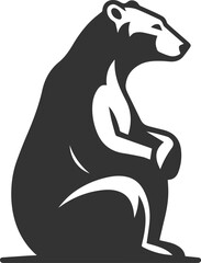 Silhouette of a polar bear animal vector black illustration