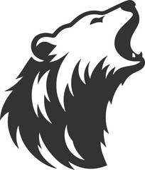 Silhouette of a polar bear animal vector black illustration