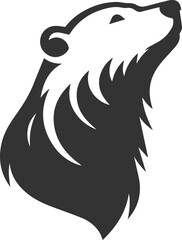 Silhouette of a polar bear animal vector black illustration