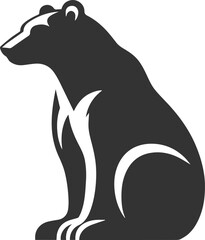 Silhouette of a polar bear animal vector black illustration