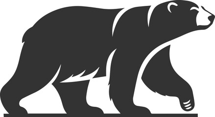 Silhouette of a polar bear animal vector black illustration