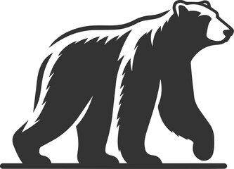 Silhouette of a polar bear animal vector black illustration