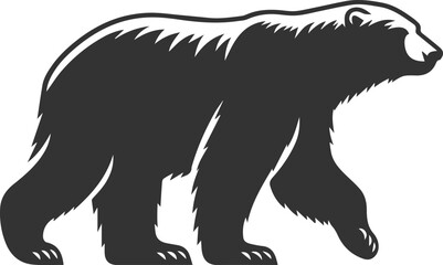 Silhouette of a polar bear animal vector black illustration